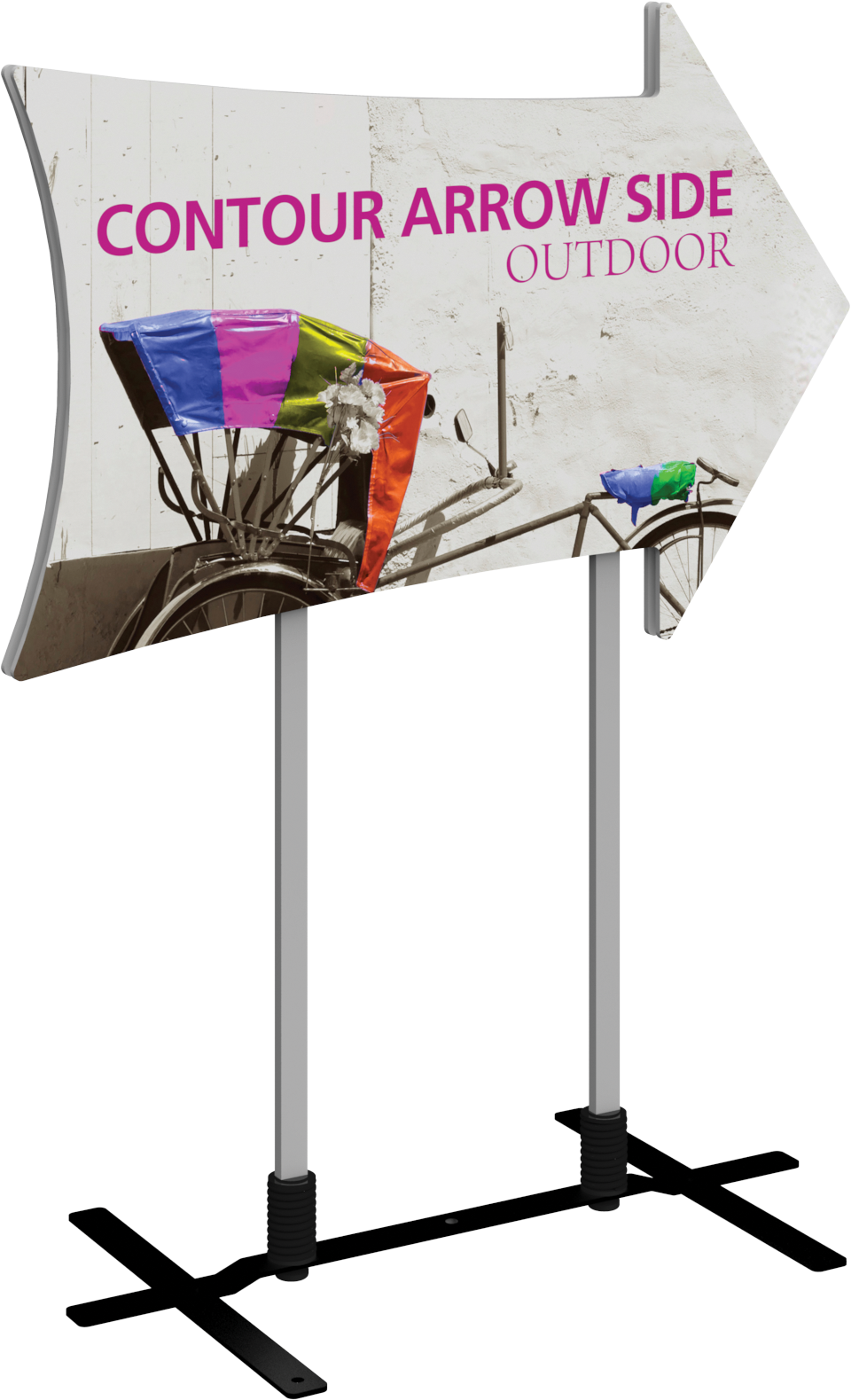 Contour Outdoor Sign Arrow Side - Plate Base
