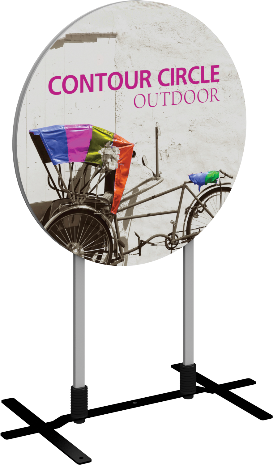 Contour Outdoor Sign Circle - Plate Base
